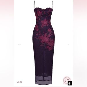 House of CB Aiza Grape Floral Maxi Dress